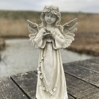 Herdenkingsbeeld Engel met Sterrendecoratie