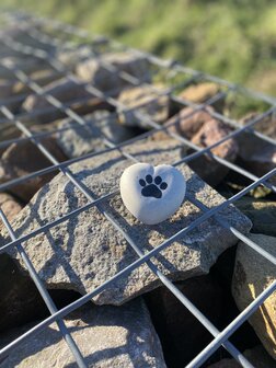 Gedenksteen Hond Hart met Pootafdruk | Huisdier Herdenken